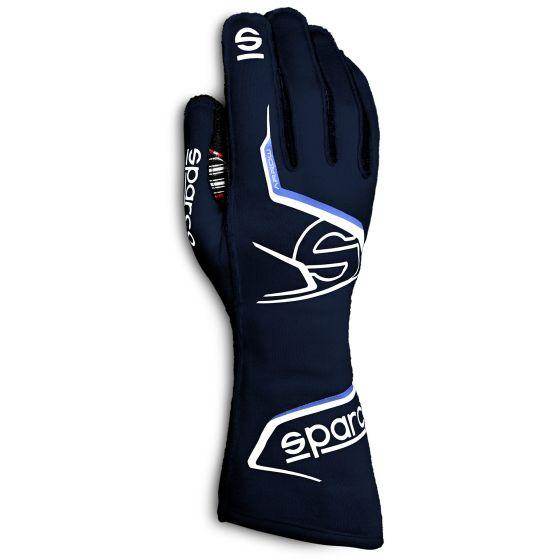 Sparco Arrow Race Gloves - Navy Blue / White, Small | DASH RACEGEAR