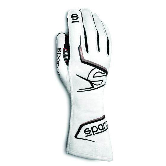 Sparco Arrow Race Gloves - White / Gray, Small | DASH RACEGEAR