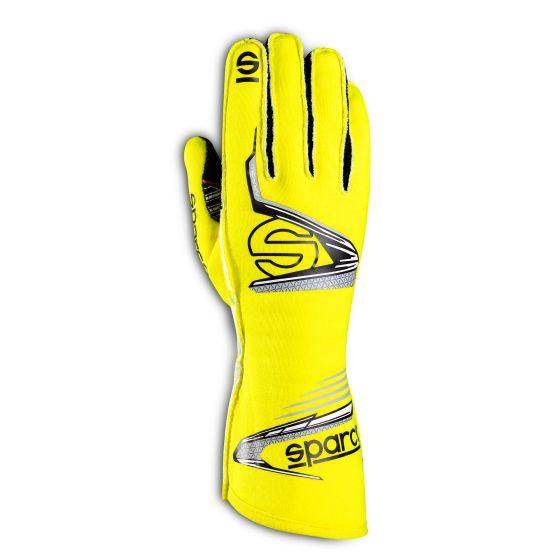 Sparco Arrow Race Gloves - Fluro Yellow / Black, XXLarge | DASH RACEGEAR
