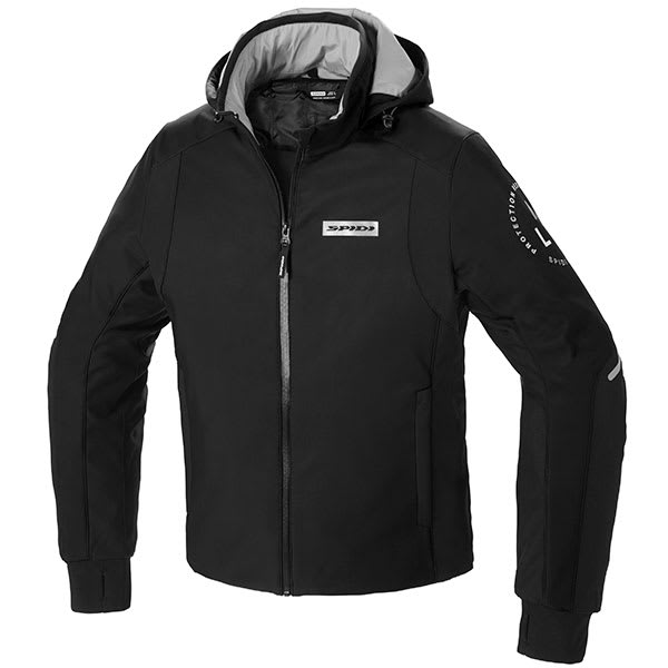 Spidi Hoodie Armour H2Out Textile Jacket - Black / White by Spidi - clearance motorcycle jacket