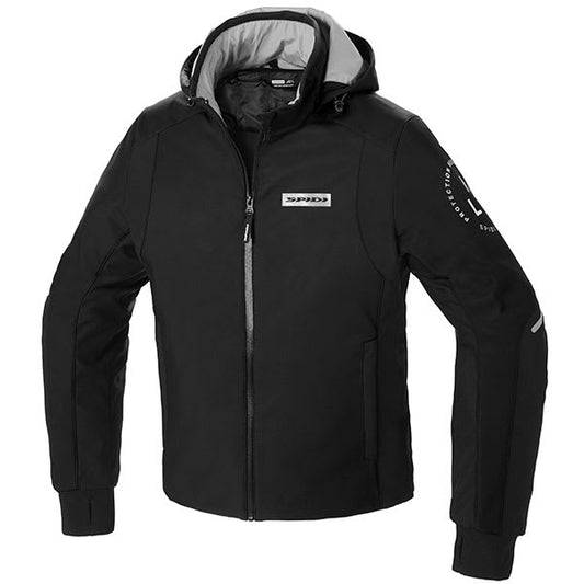 Spidi Hoodie Armour H2Out Textile Jacket - Black / White by Spidi - clearance motorcycle jacket
