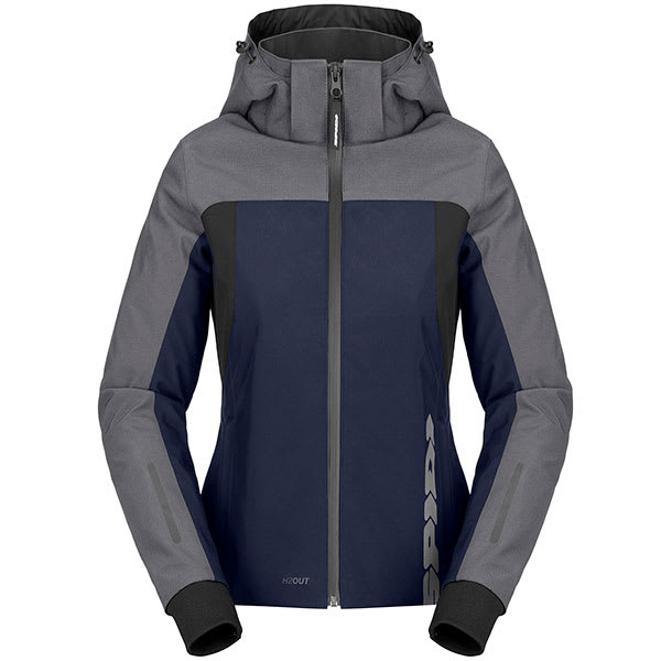 Spidi Ladies Hoodie II H2Out Waterproof Textile Jacket - Blue / Grey by Spidi - clearance motorcycle jacket