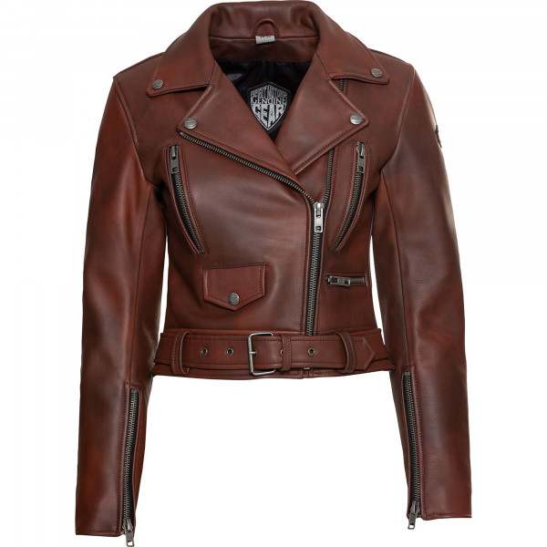 Spirit Motors Ladies Bad Bonnie Leather Jacket - Red by Spirit Motors - clearance motorcycle jacket