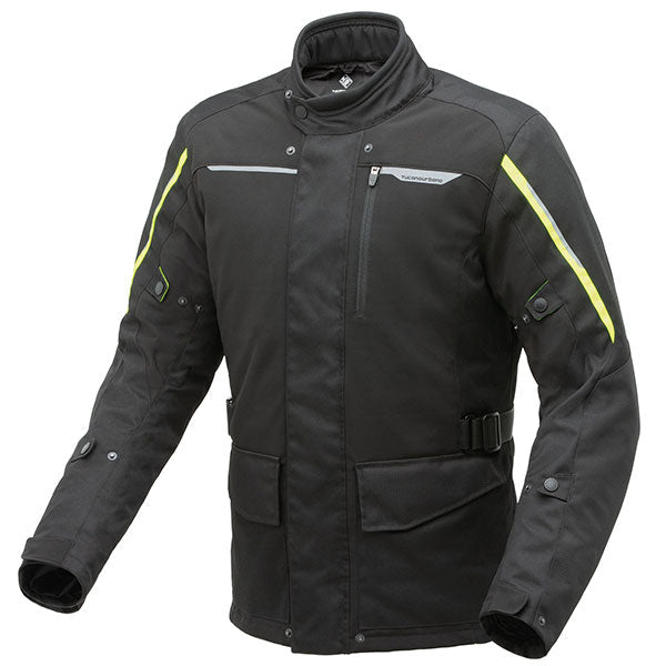 Tucano Urbano 4Stroke Hydroscud® Textile Jacket - Black / Fluo Yellow by Tucano Urbano - clearance motorcycle jacket