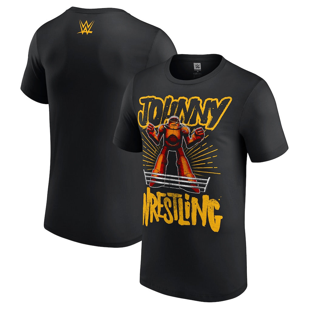Men's Black Johnny Gargano Johnny Wrestling Robot T-Shirt - DASH RACEGEAR image 1