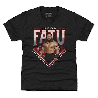 Youth 500 Level Heather Black Jacob Fatu Superstar Name T-Shirt - DASH RACEGEAR image 1