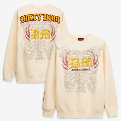 Men's Cream Dominik Mysterio Ribcage Bone Sweatshirt - DASH RACEGEAR image 1