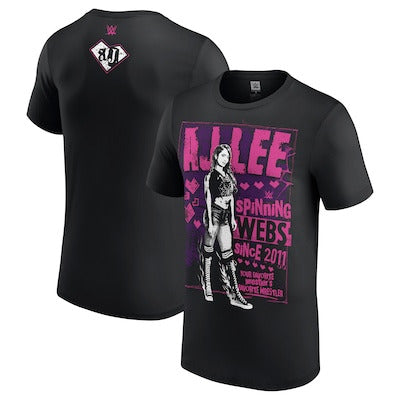 Men's Black AJ Lee Spinning Webs Since 2011 T-Shirt - DASH RACEGEAR image 1