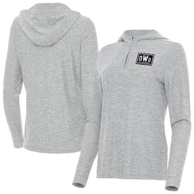 Women's Antigua Heather Gray nWo Daybreak Quarter-Zip Hoodie - DASH RACEGEAR image 1