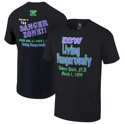 Men's Ripple Junction Black ECW 1998 Living Dangerously Graphic T-Shirt - DASH RACEGEAR image 1