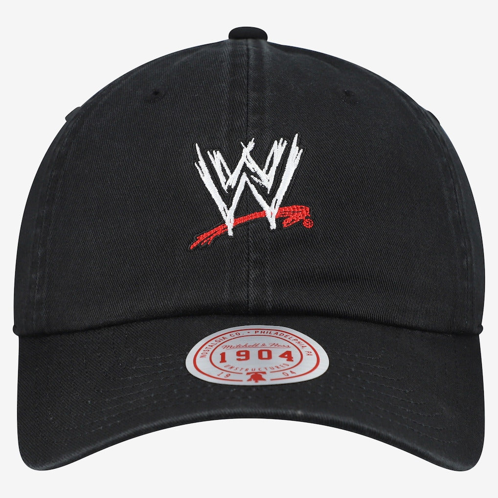 Men's Mitchell & Ness Black WWE Scratch Logo Core Adjustable Hat