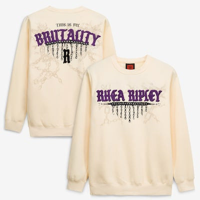 Men's Cream Rhea Ripley This Is My Brutality Bone Sweatshirt - DASH RACEGEAR image 1