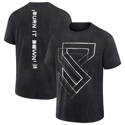Men's Black Seth Rollins Vertical Burn It Down T-Shirt - DASH RACEGEAR image 1