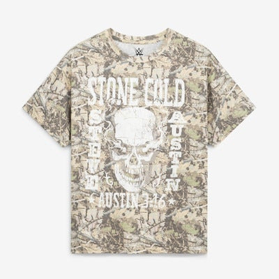 Men's Goodie Two Sleeves Camo "Stone Cold" Steve Austin Camp Skeleton Graphic T-Shirt - DASH RACEGEAR image 1