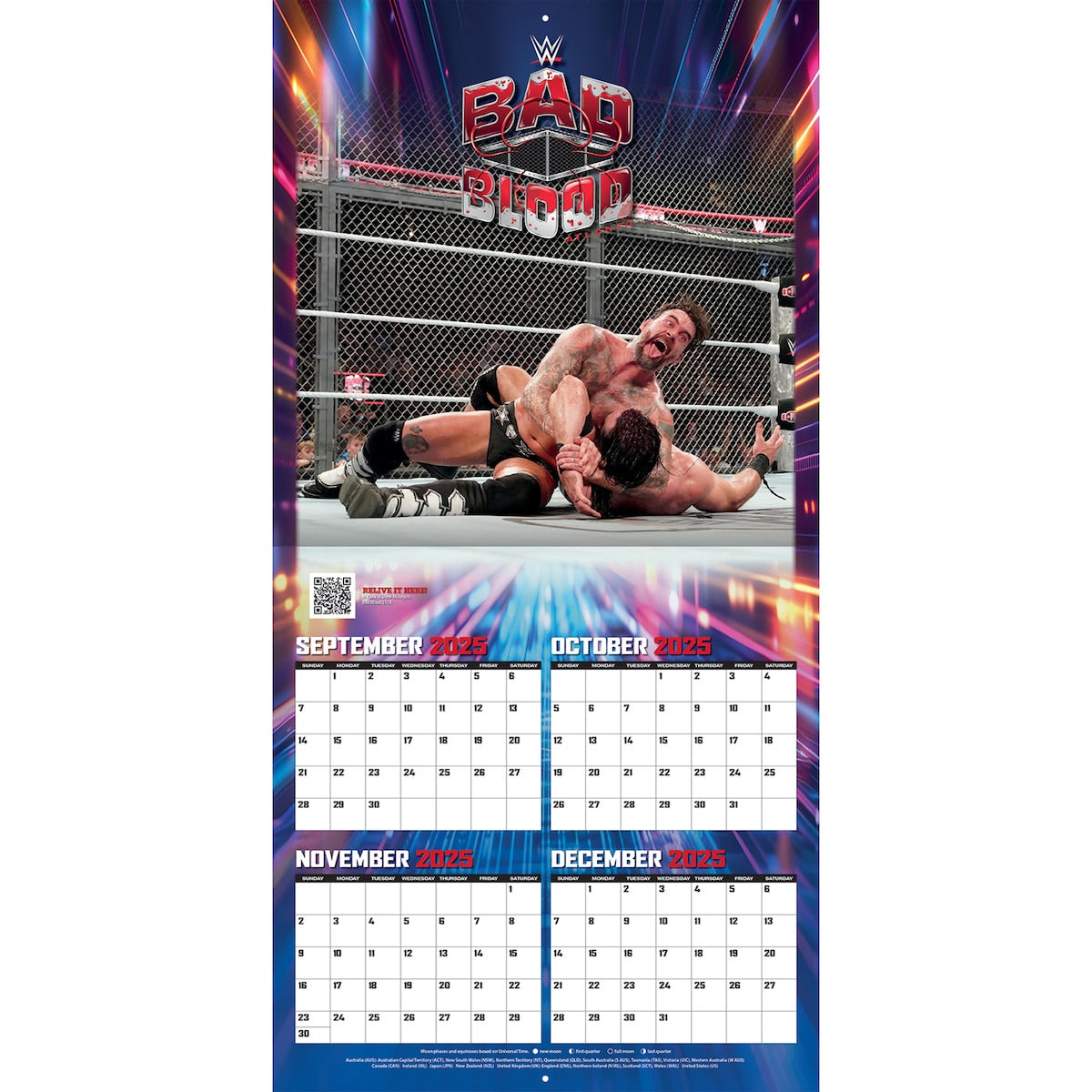 WWE Historic Events 16-Month 2026 Wall Calendar