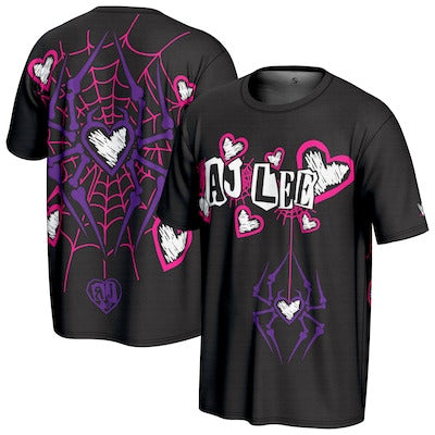 Men's ProSphere Black AJ Lee Spider Web T-Shirt - DASH RACEGEAR image 1