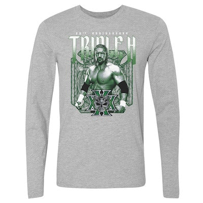 Men's 500 Level Heather Gray Triple H 30th Anniversary Long Sleeve T-Shirt - DASH RACEGEAR image 1