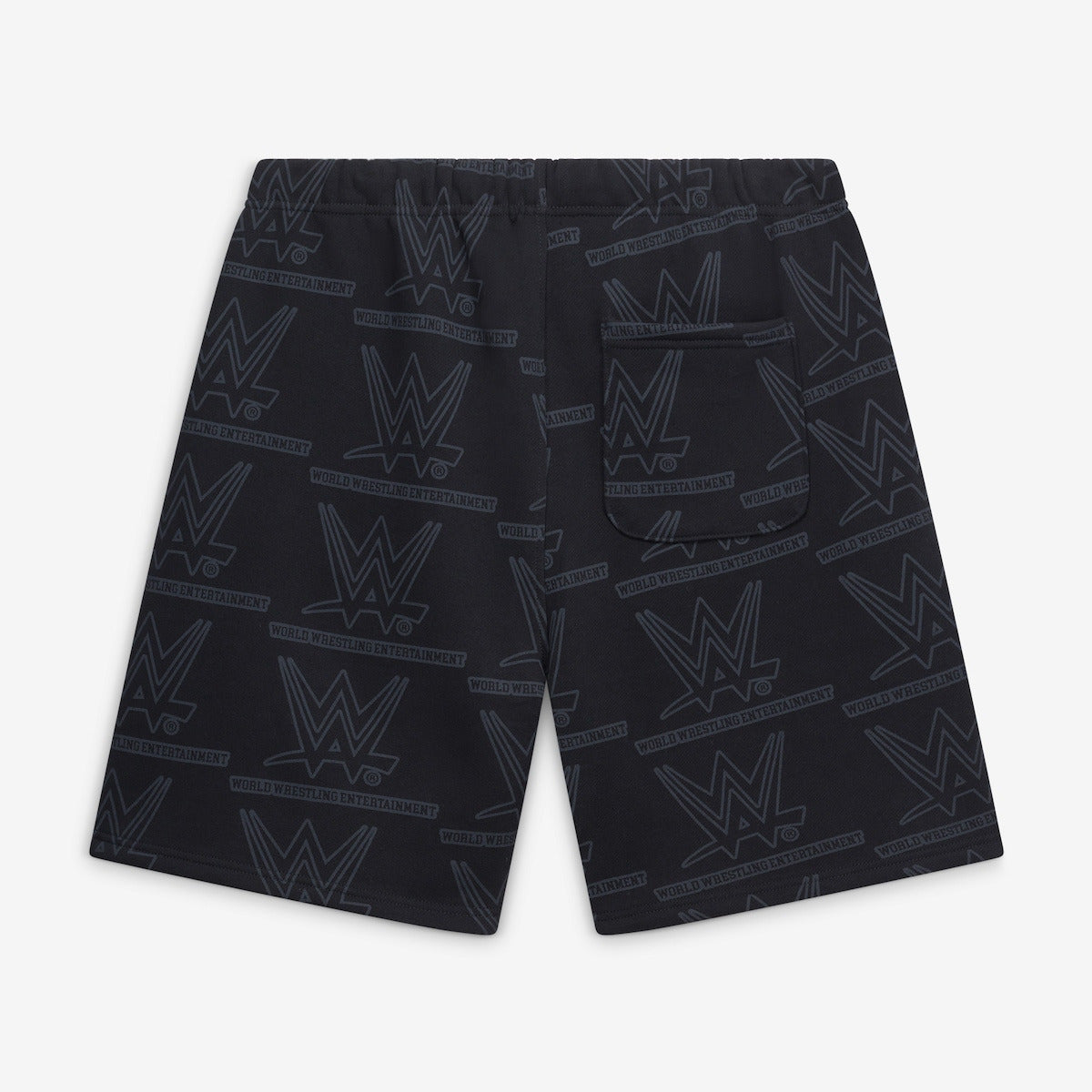 Men's Black WWE Stamped Fleece Shorts
