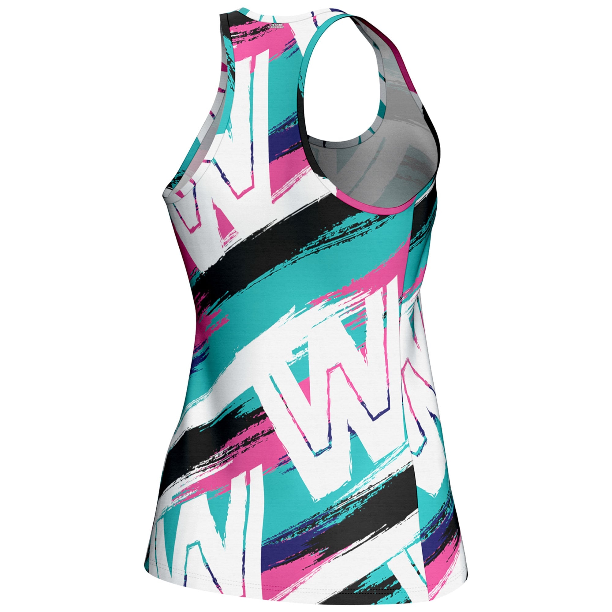 Women's ProSphere White WWE 90s Jazz Cup Racerback Tank Top