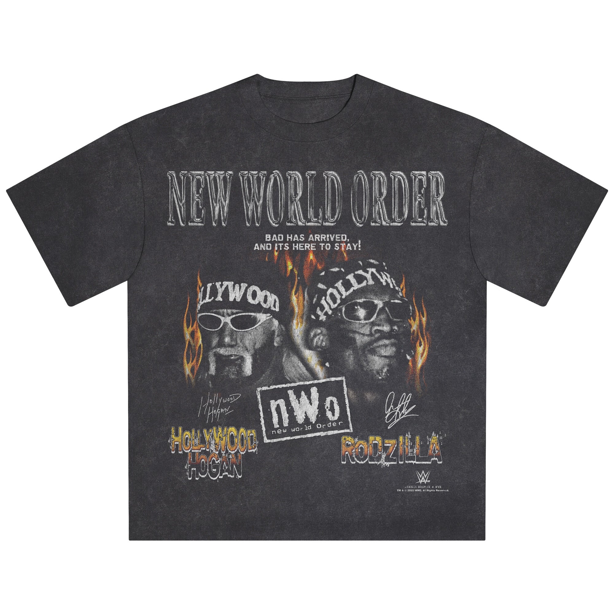 Men's Heather Black Dennis Rodman Unstoppable Snow Wash T-Shirt