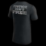 Men's Black The Shield Justice Isn't Free Retro T-Shirt
