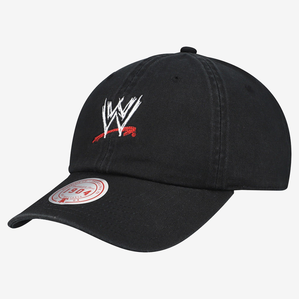 Men's Mitchell & Ness Black WWE Scratch Logo Core Adjustable Hat