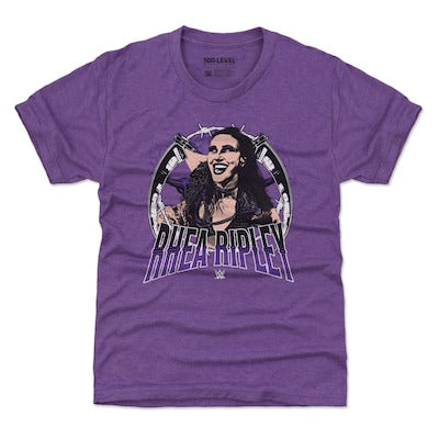 Youth 500 Level Heather Purple Rhea Ripley Posterize T-Shirt - DASH RACEGEAR image 1