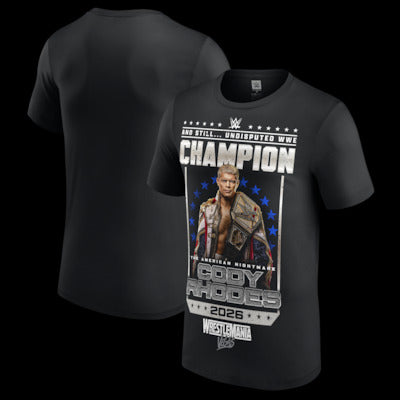 Men's Black Cody Rhodes WrestleMania 42 Winner T-Shirt - DASH RACEGEAR image 1