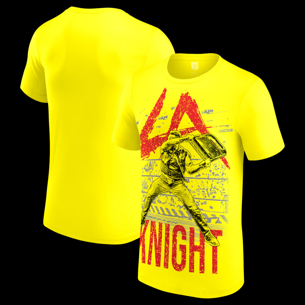 Men's Yellow LA Knight Illustration T-Shirt - DASH RACEGEAR image 1