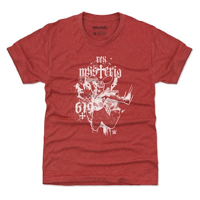 Youth 500 Level Heather Red Rey Mysterio Mono T-Shirt - DASH RACEGEAR image 1
