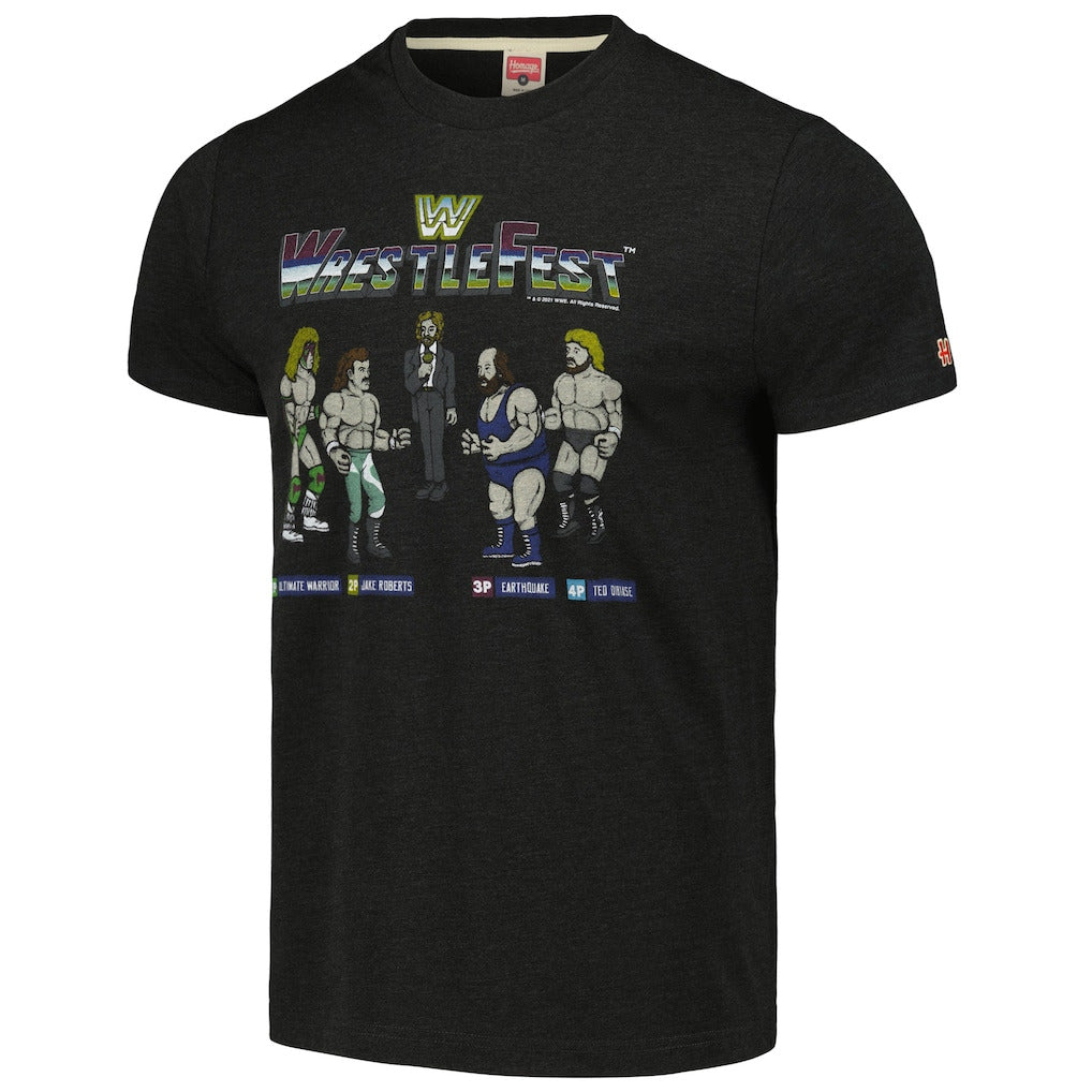 Men's Homage Heather Charcoal WrestleFest Retro Logo T-Shirt - DASH RACEGEAR image 2