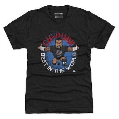 Men's 500 Level Heather Black CM Punk Big Shots Pose Tri-Blend T-Shirt - DASH RACEGEAR image 1