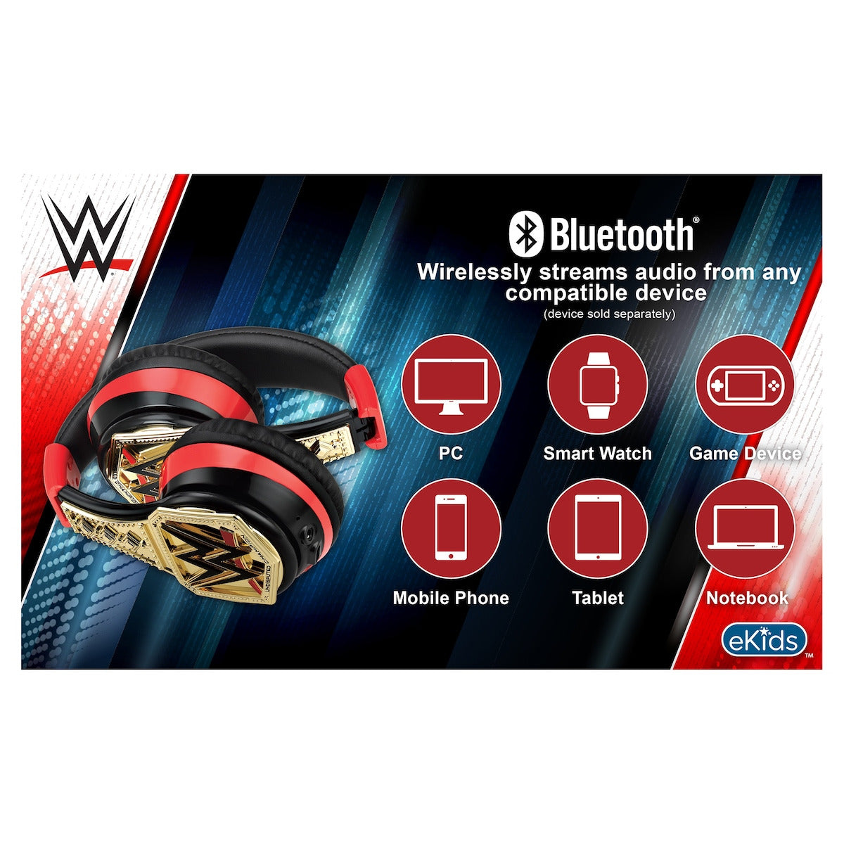 WWE Kid-Safe Bluetooth Headphones
