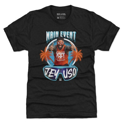 Men's 500 Level Heather Black Jey Uso Main Event Palms Tri-Blend T-Shirt - DASH RACEGEAR image 1