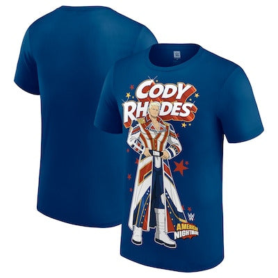 Youth Navy Cody Rhodes Cartoon T-Shirt - DASH RACEGEAR image 1