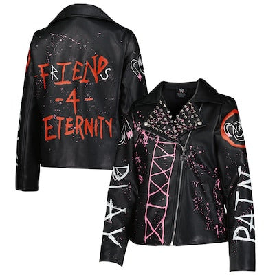 Women's Black Alexa Bliss Friends for Eternity Full-Zip Faux Leather Jacket - DASH RACEGEAR image 1