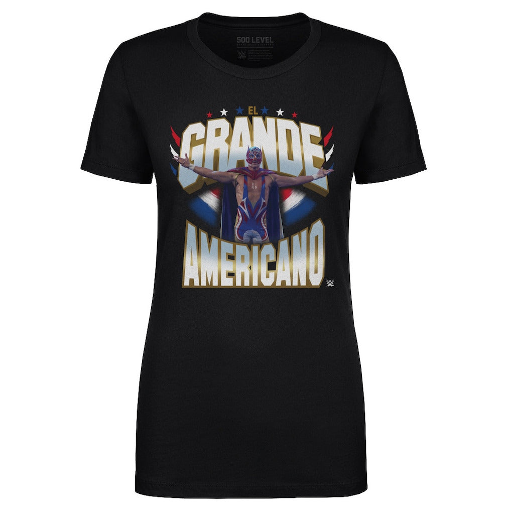 Women's 500 Level Black El Grande Americano Stars & Stripes T-Shirt - DASH RACEGEAR image 1