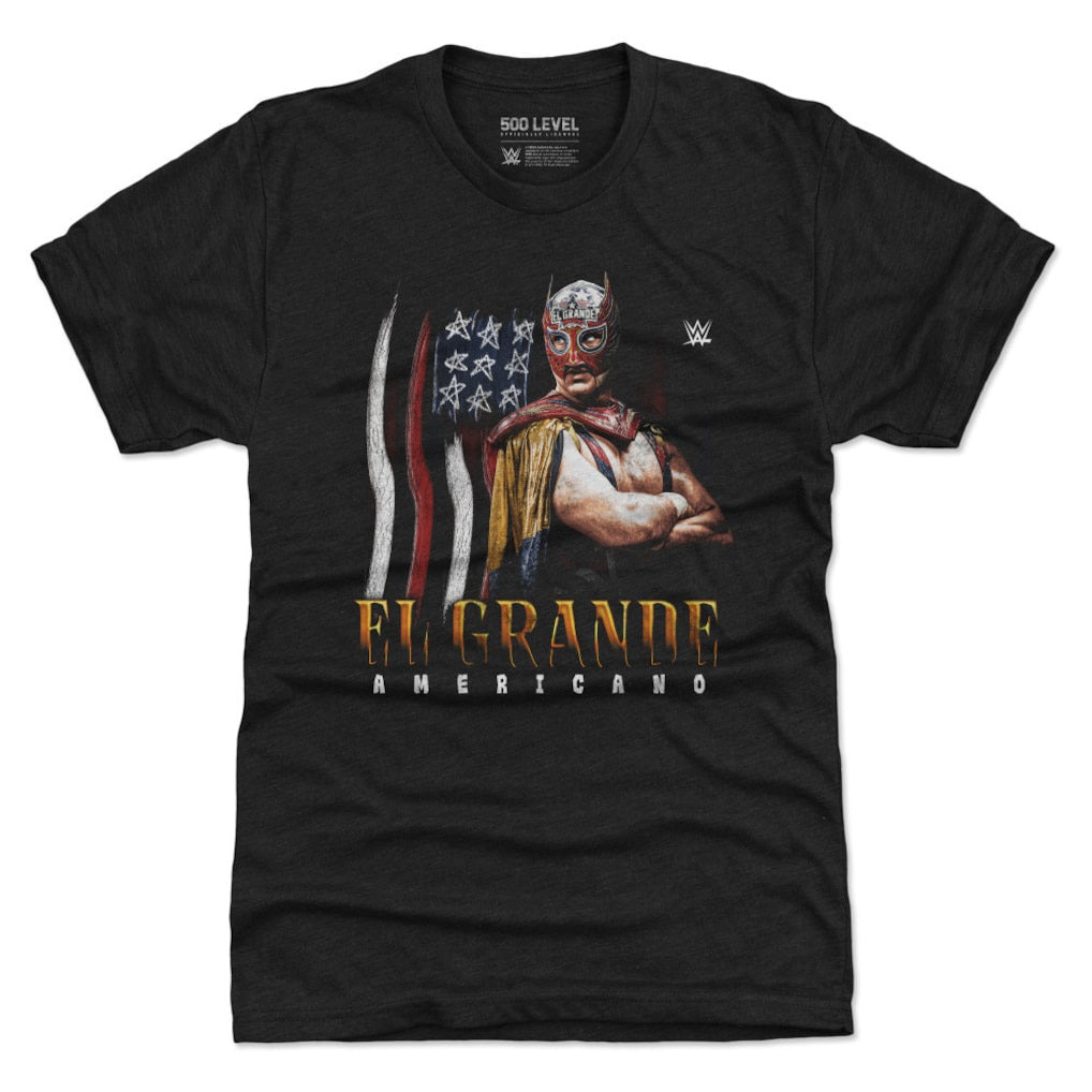 Men's 500 Level Black El Grande Americano Flag Grunge Premium Tri-Blend T-Shirt - DASH RACEGEAR image 1