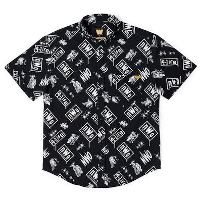 Men's RSVLTS Black nWo Too Sweet KUNUFLEX Button-Down Short Sleeve Shirt - DASH RACEGEAR image 1