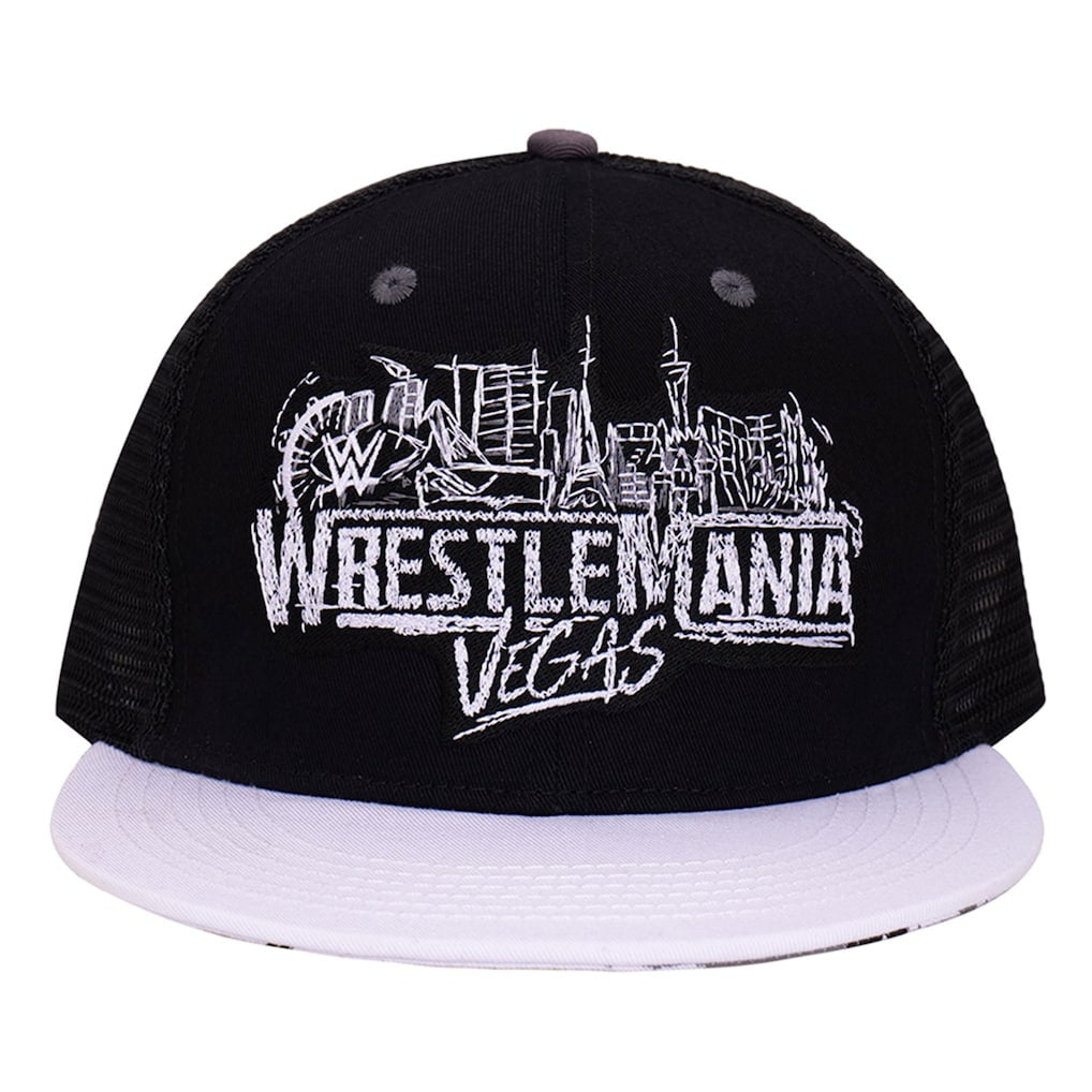 Men's Black/White WrestleMania 42 Logo Snapback Hat - DASH RACEGEAR image 2