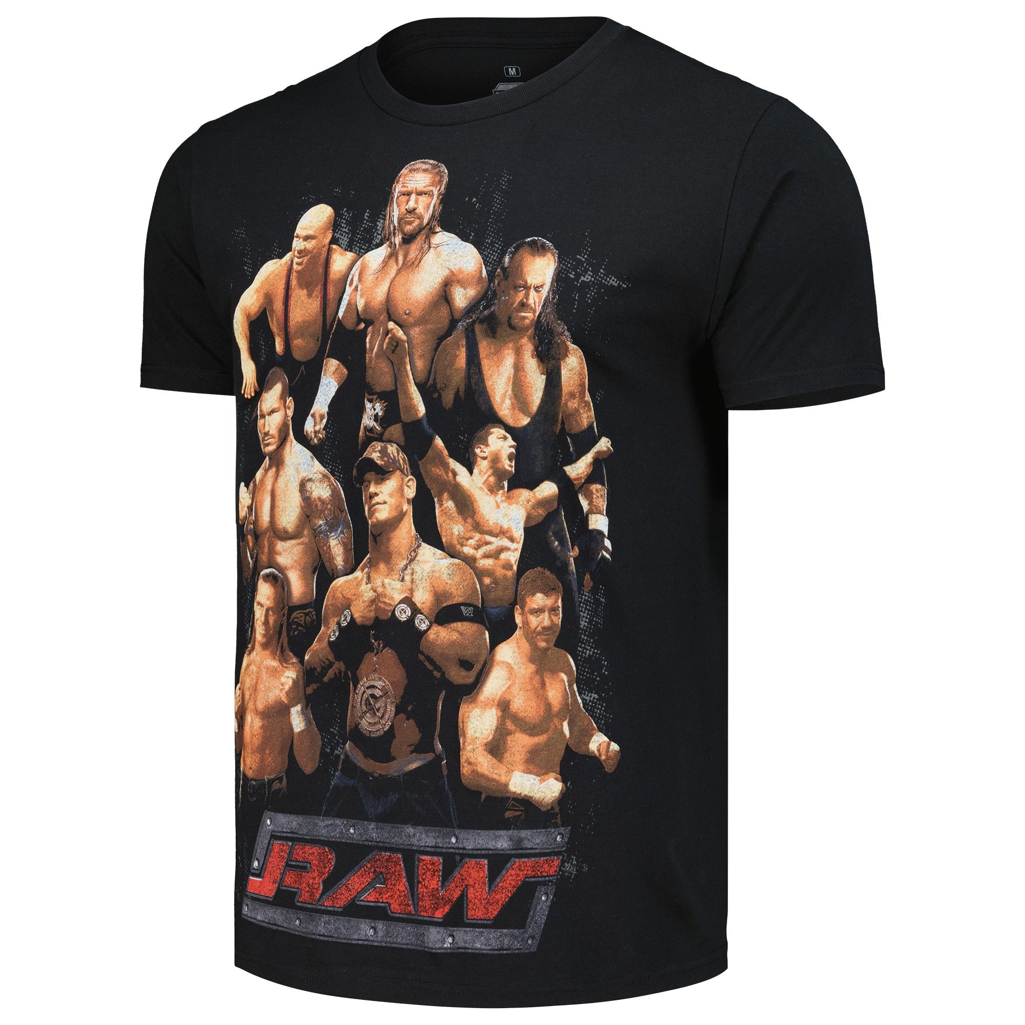 Men's Ripple Junction Black RAW Ruthless Aggression Era Collage T-Shirt