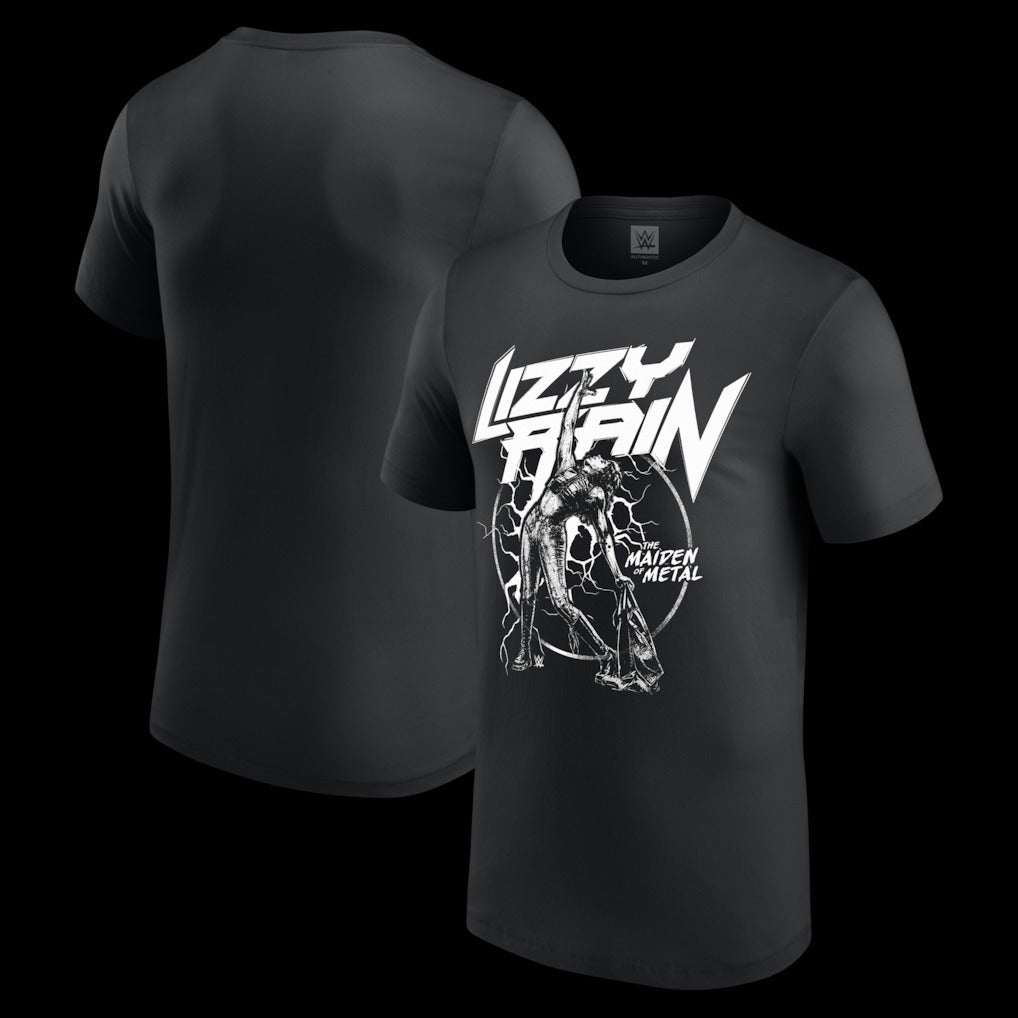 Men's Black Lizzy Rain The Maiden of Metal T-Shirt - DASH RACEGEAR image 1