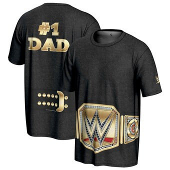 Men's ProSphere Black WWE Father's Day Title Belt T-Shirt
