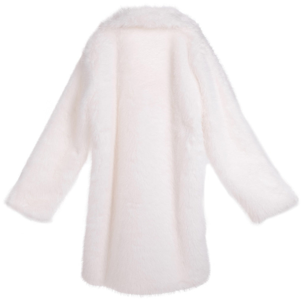 Unisex White Trick Williams Faux Fur Coat - DASH RACEGEAR image 2