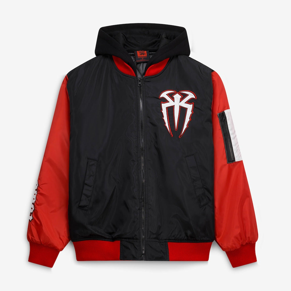 Men's Black Roman Reigns Full-Zip Hooded Jacket - DASH RACEGEAR image 2