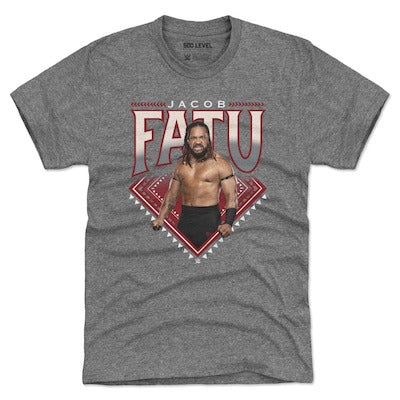 Men's 500 Level Heather Gray Jacob Fatu Superstar Name Tri-Blend T-Shirt - DASH RACEGEAR image 1