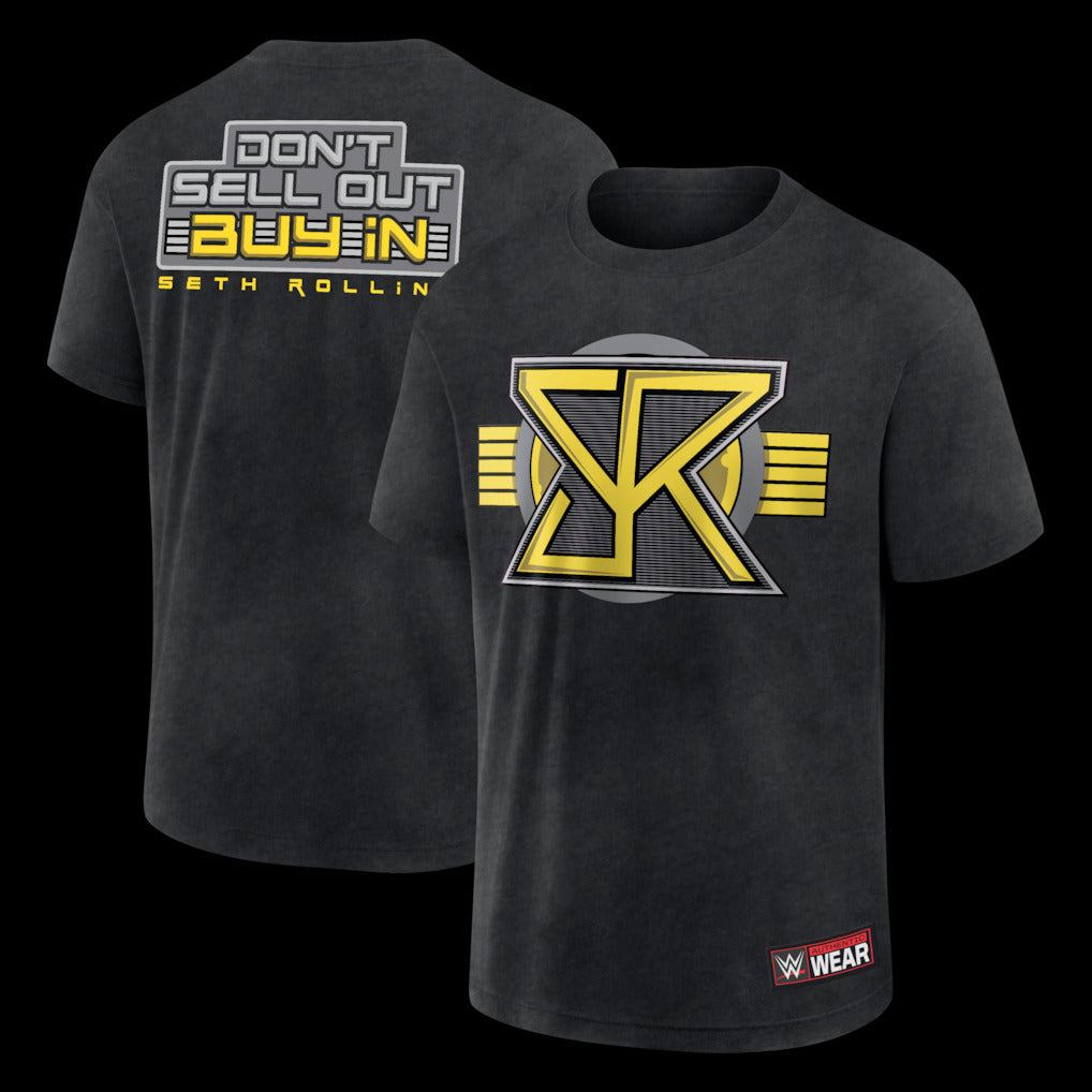 Men's Black Seth Rollins Buy In Retro T-Shirt - DASH RACEGEAR image 1