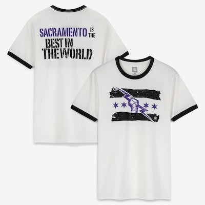 Men's White CM Punk Best in the World Sacramento Ringer T-Shirt - DASH RACEGEAR image 1