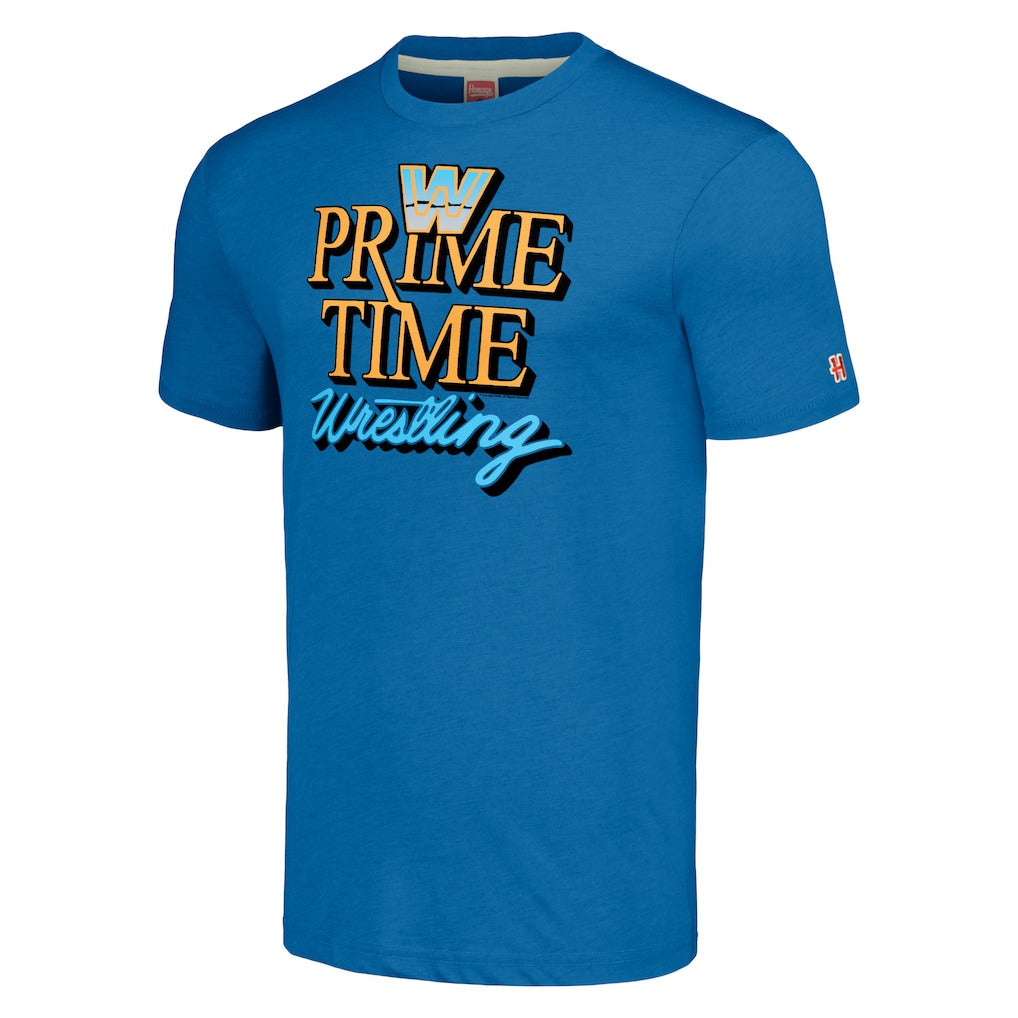 Men's Homage Blue WWE Primetime Wrestling Tri-Blend T-Shirt - DASH RACEGEAR image 2