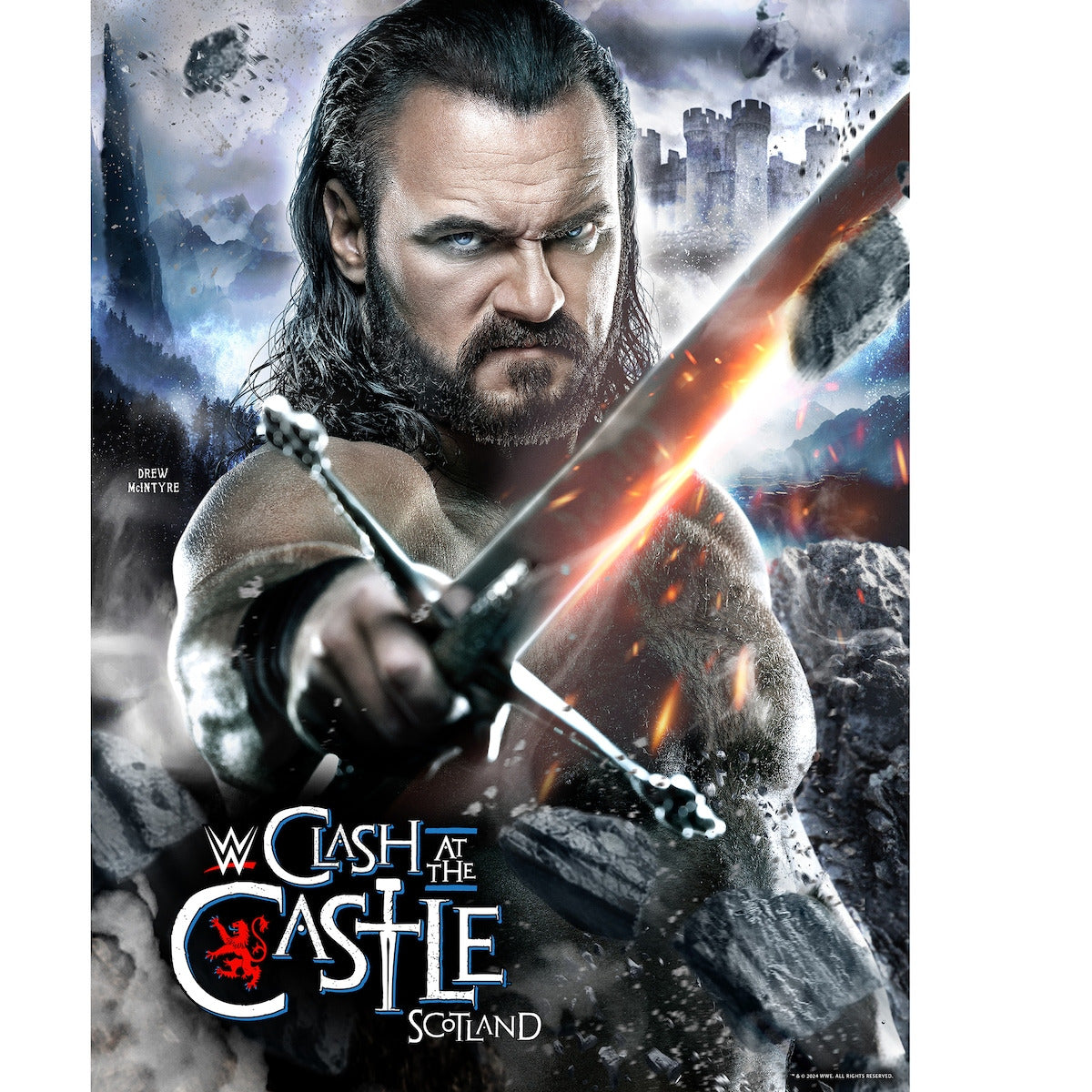 2024 Clash At The Castle WWE 18" x 24" Event Poster